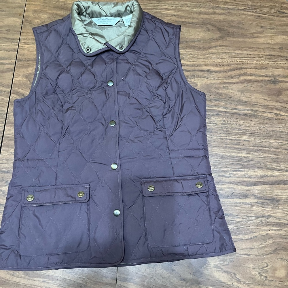 Women’s goose down Light weight Eddie Bauer purple vest size small - Picture 4 of 10
